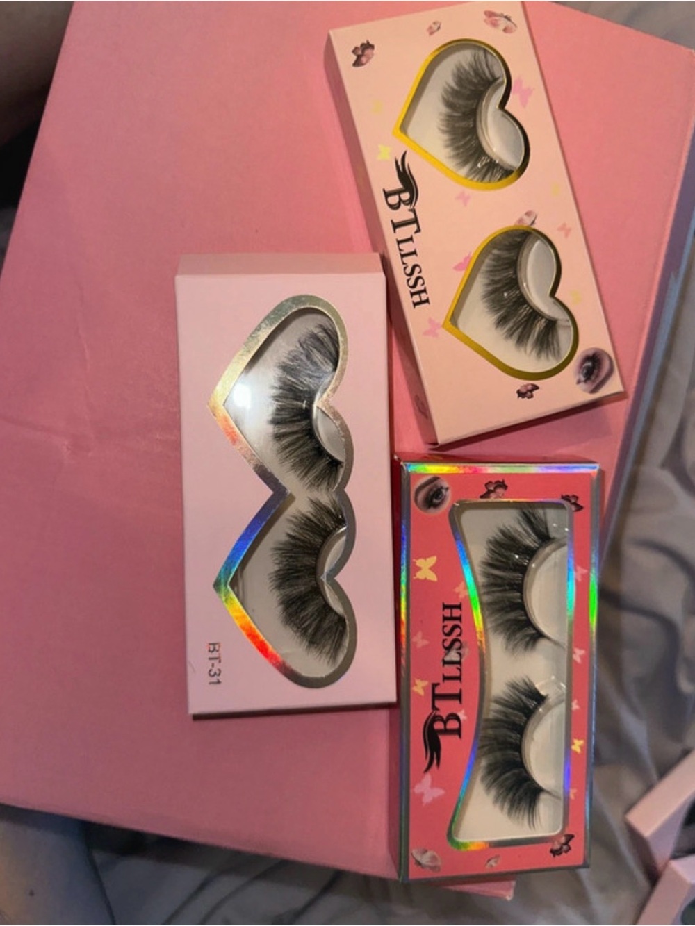Bliss Pink False Lash Trio in Pink Packaging